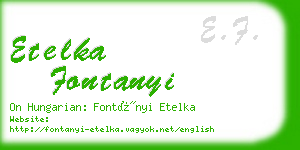 etelka fontanyi business card